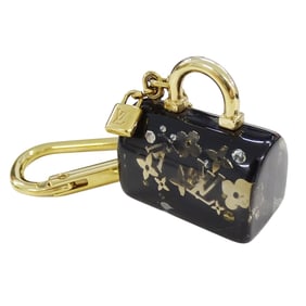 Louis Vuitton Women's Charm, Porte-Clés Speedy Inclusion Resin Keychain, Black with Gold Hardware,