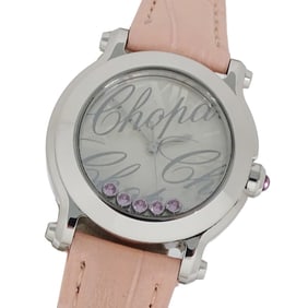 Chopard Happy Sport Mark II Women's Watch, Shell, 5-Piece Pink Sapphire, Quartz Movement, Stainless