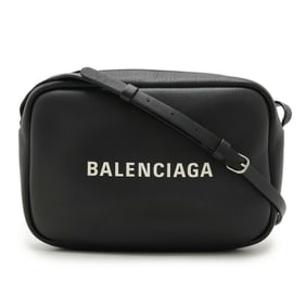 BALENCIAGA EVERYDAY Camera Bag S Shoulder Pochette Leather Black White 489812