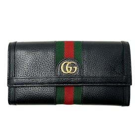 Gucci 719886 Men,Women Leather Long Wallet (bi-fold) Black