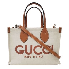 Gucci Women's GG Canvas Handbag/Shoulder Bag, Brown/White, 772144