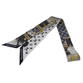 Louis Vuitton Scarf/Muffler, Women's, Silk Bandeau, BB Let's Go, Navy/White, M76442 OS0225, Trunk