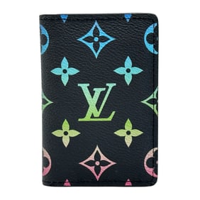 Louis Vuitton Monogram Iridescent Card Case, Women's and Men's, Brand Organizer de Poche, Black with