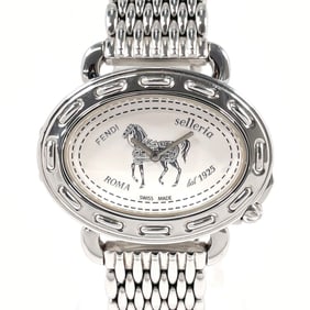 FENDI Selleria 8300M Watch, Stainless Steel/Stainless Steel, Silver, Quartz, White Dial, Women's