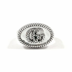 GUCCI Double G Twist Ring, 925 Sterling Silver, Size 14, Unisex