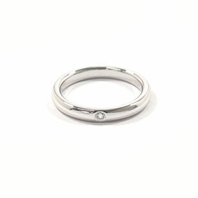 TIFFANY & Co. Tiffany Stacking Band Ring Elsa Peretti Ring, Pt950 Platinum/Diamond, 10 Sterling