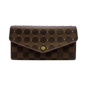 LOUIS VUITTON Louis Vuitton Wallet N60249 Portefeuille Sarah Studded Damier Ebene Long Brown