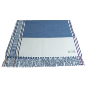 HERMES Lizier Stole, Blue Ciel/Ivory, H259134S 02, Women's