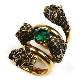 GUCCI GP Tiger Head Double Wrap Ring 401983, Size 14, 33.7g, Unisex