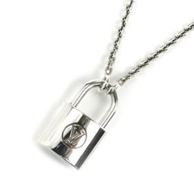 LOUIS VUITTON Sterling Silver Lockit Pendant Necklace Q93559, 8.1g, 50cm, Unisex