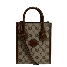 GUCCI 671623 2-Way Mini Tote Bag Interlocking G Brown