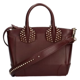 Christian Louboutin Small Studs Eloise Shoulder Bag Leather Bordeaux Women's