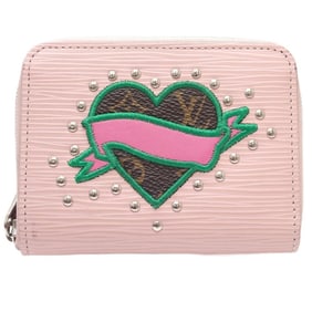 LOUIS VUITTON Epi Zippy Coin Purse M63723 Case LV Stories Rose Ballerine 083763