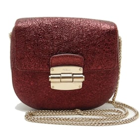 Furla Club Crossbody F6898 Shoulder Bag Leather Metallic Bordeaux 250538