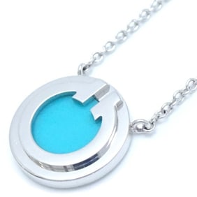 TIFFANY&Co. Tiffany T TWO Circle Necklace Turquoise Blue K18WG White Gold 291775