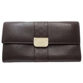 GUCCI Long Wallet 233028 Flap Continental Guccissima Leather Dark Brown 181106