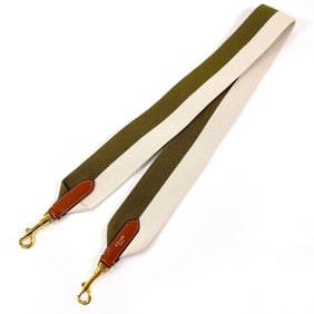 CELINE Shoulder Strap Canvas Khaki Women's