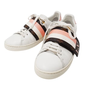 Louis Vuitton Monogram Women's Leather Front Row Line Sneakers in White and Pink, Size 35 (22.5cm)