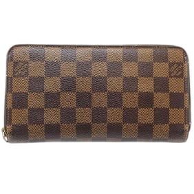 LOUIS VUITTON Damier Long Wallet M60015 Zippy Ebene Women's 181644