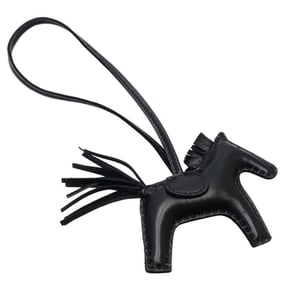 HERMES Rodeo Charm PM Keychain Bag with Z Stamp, Anjou Milo, Black, Women's, 181590