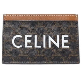 CELINE Triomphe Card Holder in Tan Leather, Women's, 10B702CLY.04LU, 181626