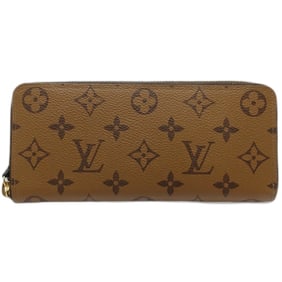 LOUIS VUITTON Monogram Long Wallet M82336 Portefeuille Clemence Reverse Brown Women's 181645