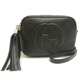 GUCCI Soho 722319 Shoulder Bag in Black Leather, Outlet, Women's, 253123