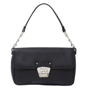 Salvatore Ferragamo Ferragamo women's Gancini leather one-shoulder bag in black.