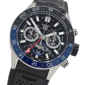 TAG Heuer Carrera CBG2A1Z FT6157 Men's Watch, 02 Chronograph GMT Automatic, Stainless Steel with