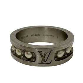 Louis Vuitton GP Ring, Monogram Pearl, Silver, M1400L, Size 21, for Men and Women