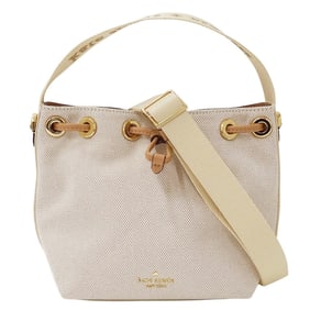 Kate Spade Women's Handbag/Shoulder Bag, 2-Way Canvas Ivory Drawstring Bag