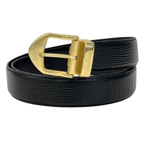 Louis Vuitton Men's Epi Leather Belt in Santur Classic Noir, M6845V, Black with Gold Hardware