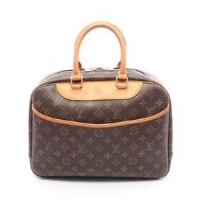 Louis Vuitton Deauville Bowling Vanity Handbag in Coated Canvas and Leather with Monogram Design,