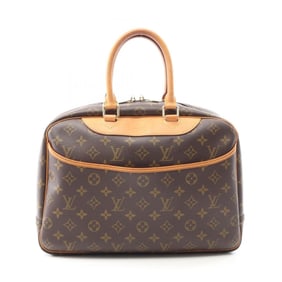 Louis Vuitton Deauville Bowling Vanity Handbag in Coated Canvas and Leather with Monogram Design,