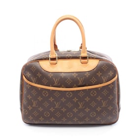 Louis Vuitton Deauville Bowling Vanity Handbag in Coated Canvas and Leather with Monogram Design,