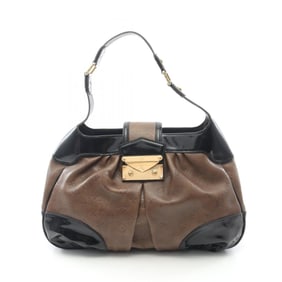 Louis Vuitton Bolly Shoulder Bag in Patent Leather with Monogram Embossing, Brown and Black, M95296