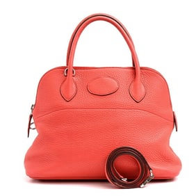 Hermes Hermès Women's Bolide 31 Handbag, ?N Stamp, Bougainvillea, Red, Taurillon Clemence Leather