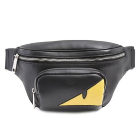 Fendi Men's Bugs Monster Eye Waist Bag, Black Leather, 7V83