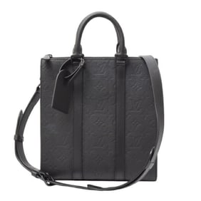 Louis Vuitton Men's Sac Plat Cross Tote Bag in Monogram Taurillon Leather, Black, M21884