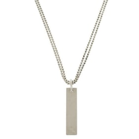 Gucci Plate Double Ball Chain Silver 925 Necklace Pendant 1303GUCCI