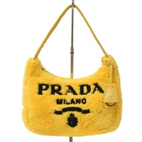 Prada Women's Terry Mini Re-Edition 2000 Handbag in Yellow Pile, 1NE515