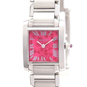 Cartier Women's Tank Française Small Watch, 2006 Limited Edition, Raspberry Pink Dial,
