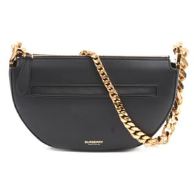 Burberry Women's Olympia Chain Shoulder Bag in Black Calfskin