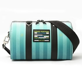 Louis Vuitton Men's Damier Stripe City Keepall Shoulder Bag in Blue, M59921