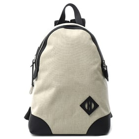 Hermes Hermès Men's Sac Ad All Back Backpack, B Stamp, Toile Bivouac, Swift Leather, Ficelle, Black