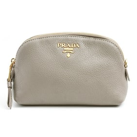 Prada Women's Pouch Gray Calfskin PRADA
