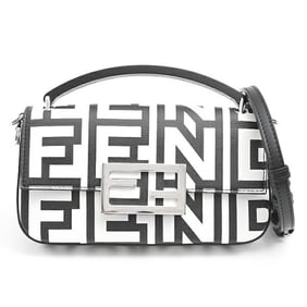 Fendi Women's Phone Baguette Pouch in Marc Jacobs Leather, White and Black, 7AS142AMWI