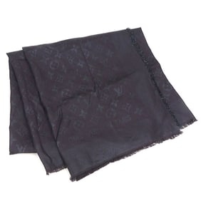 Louis Vuitton Monogram Silk, Polyester, and Wool Stole/Scarf, Dark Purple, Women's, h31489a