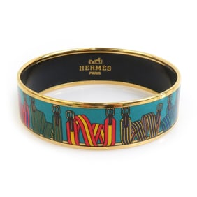 Hermes Hermès bangle bracelet in enamel, metal, gold, blue, and multicolor, women's, e60863g