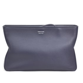 Salvatore Ferragamo clutch bag/second bag, leather, navy, for men and women, h31498a